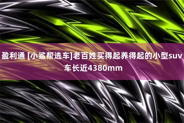 盈利通 [小鲨帮选车]老百姓买得起养得起的小型suv 车长近4380mm